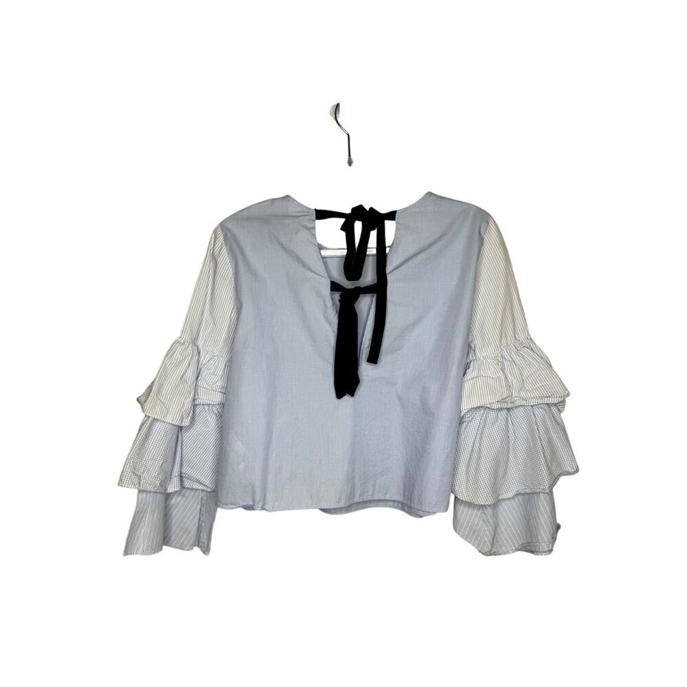 Zara Trafaluc collection blue three layer sleeve top blouse - Picture 5 of 7